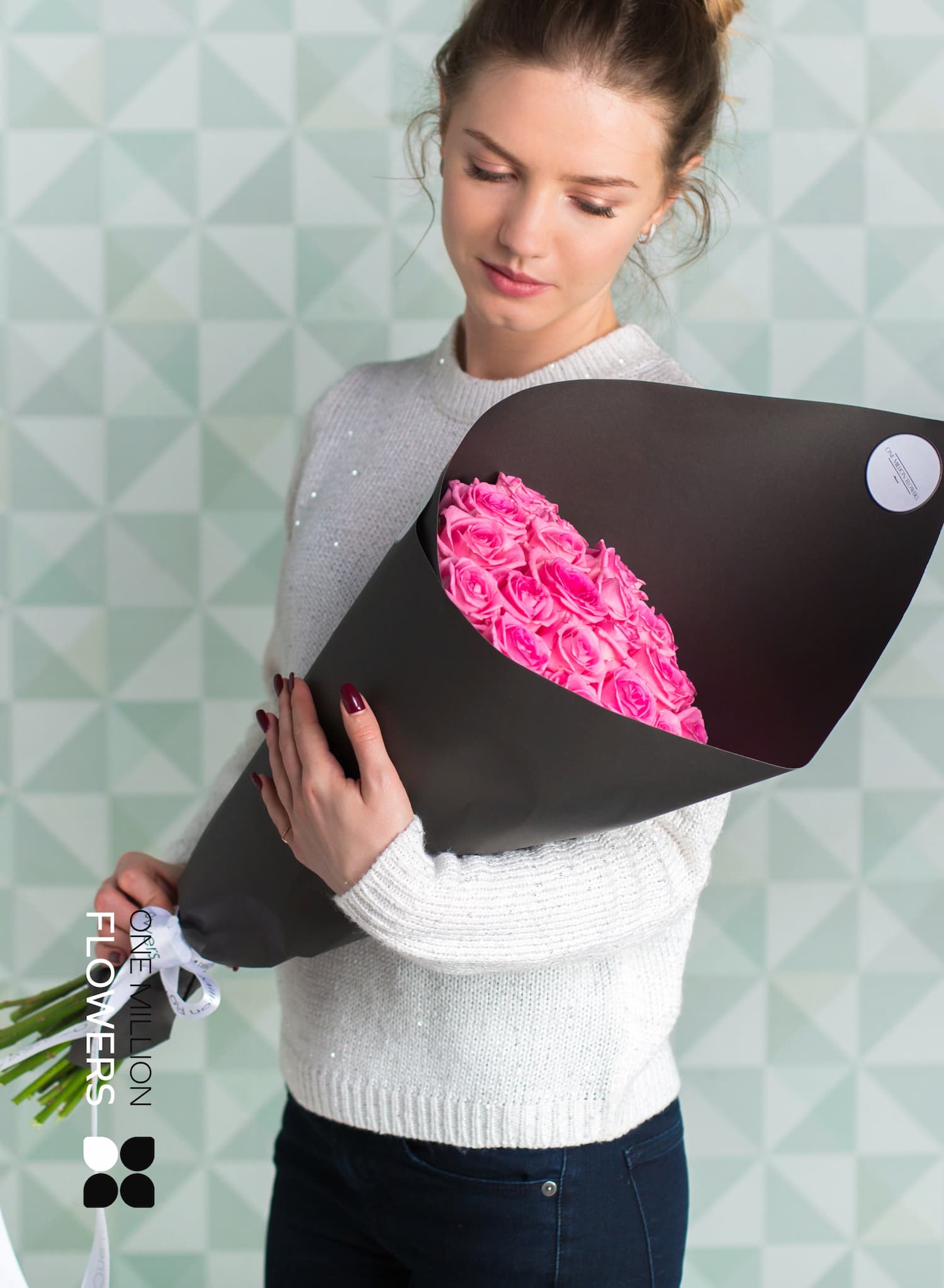 Букет из 25 "Ревиваль" Black - Розы 40 см.